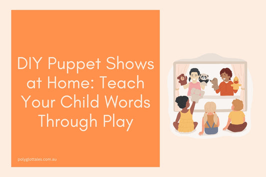 DIY Puppet show Polyglot Tales children's storybooks in chinese italian hindi and japanese language in Australia
