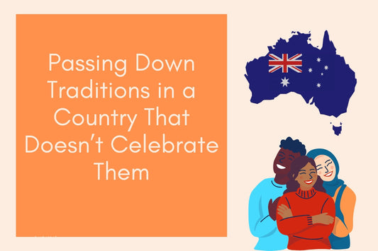 Blog banner titled passing down traditions in Australia a multicultural country