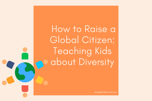 a blog post title how to raise a global citizen and teaching kids about diversity with a small image of people around earth.